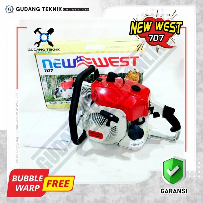 Mesin Gergaji Kayu Chainsaw 707 NEW WEST / Chainsaw Mesin Only Dan Set Mesin Bar Rantai 707 NEW WEST