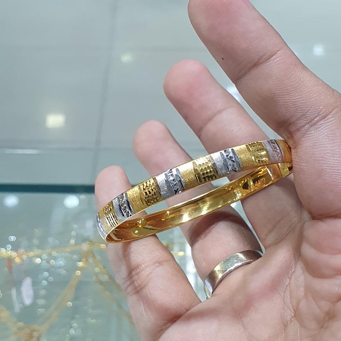 PROMO gelang bangle emas 700 bangkok ukir kombinasi rna
