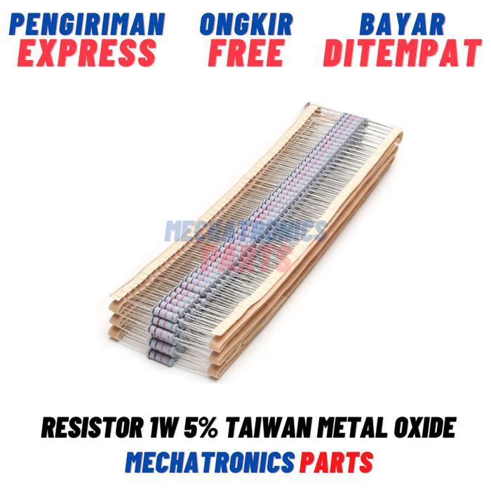 Resistor 1W 5% Taiwan 10 - 91 R Ohm Metal Oxide /