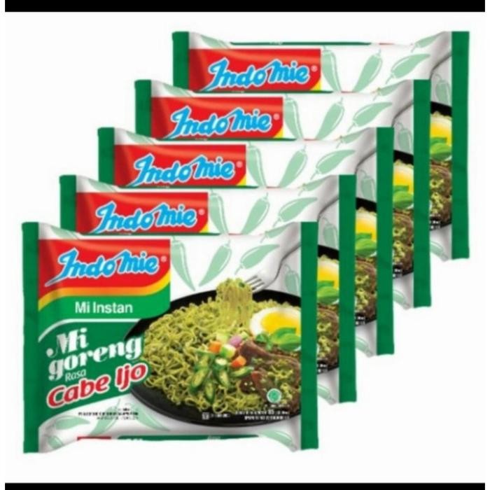 

New Indomie cabe ijo isi 5 pcs Hijau Pedas Instan Makanan