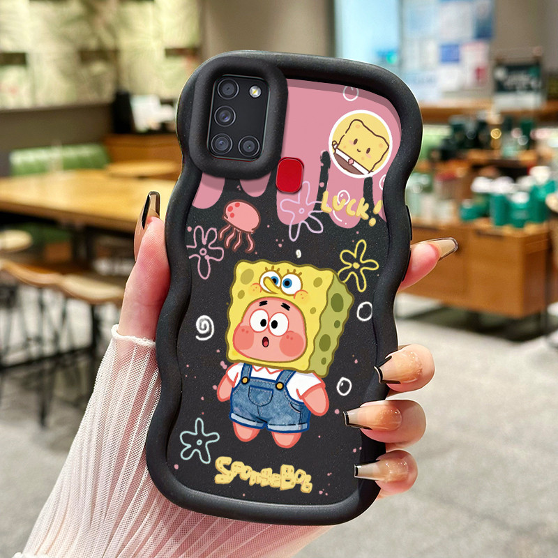 Casing HP Untuk Samsung A21s Case Patrick Star Wavy Edge Macaron Cesing Silikon Softcase Kasing MODE