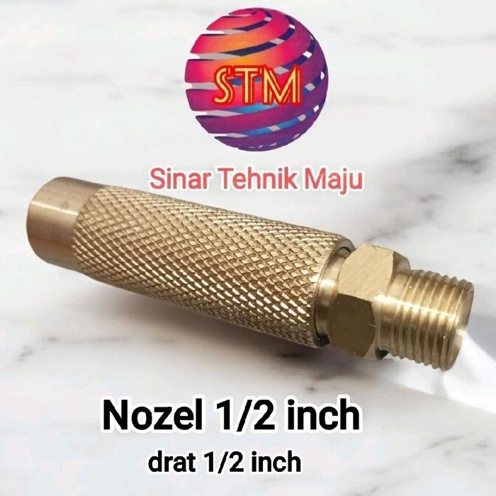 NEW - nozel spray gun 1/2 inch stik cuci motor mobil bahan kuningan