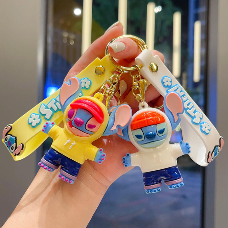 Anime Stitch Gen Z Street Series Figure Keyring Kawaii Stitch Dress-Up Show Vinyl Keychain Pendant