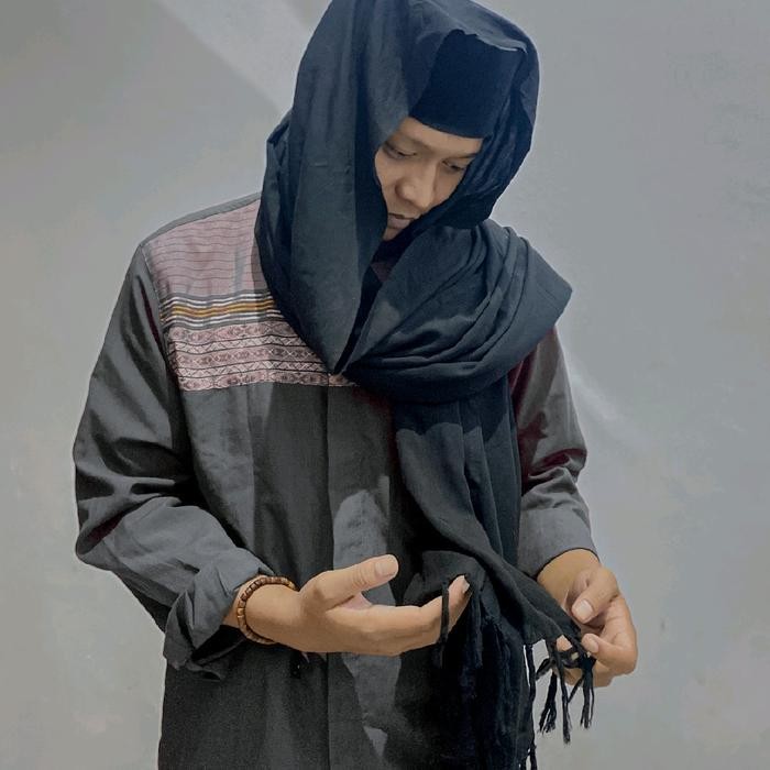 TERMURAH Sorban Gus Iqdam Polos Warna Hitam Bahan Rayon Premium READY STOCK