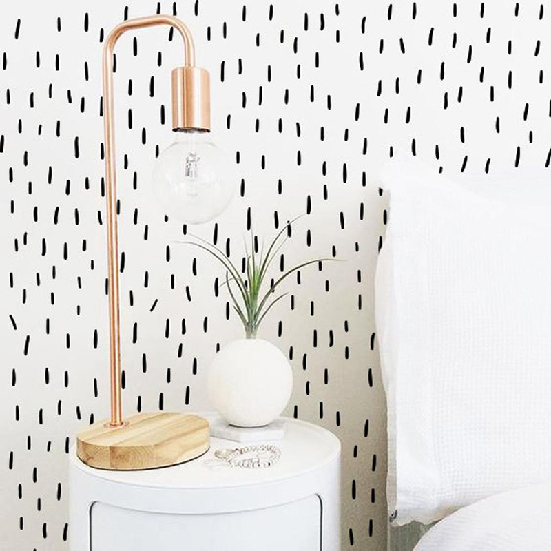 100Pcs Raindrop Strip Wall Sticker Little Hand Drawn Raindrops Stripes Nordic Wall Decal Kids Room B