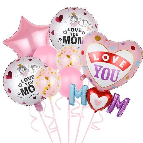 Mother's Day Happy Helium Balloons Set Foil Love Balloon Mom Birthday Party Decorations Gifts Helium