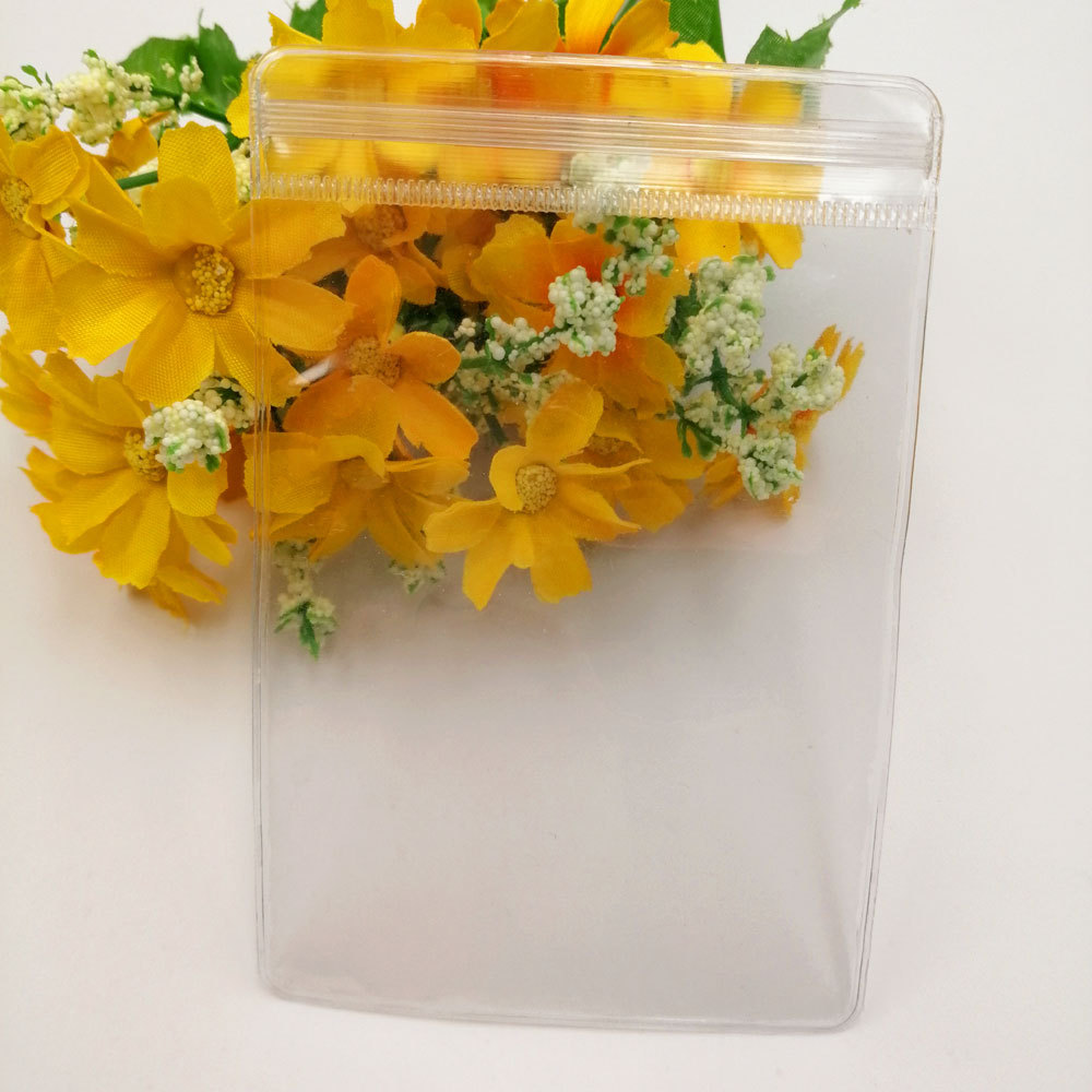 100pcs High Quality Gift Packing Bags Transparent PVC Jewelry Pouches Clear Reclosable Ziplock Stora