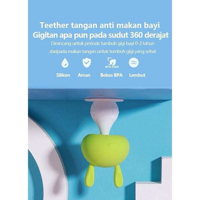 abmg- Mainan Gigitan Anak Bayi Rattle Teether Mushroom Jamur Bunyi Bola Kerincingan Silikon