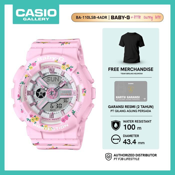 CASIO BABY-G JAM TANGAN WANITA BA-110LSB-4ADR WATERPROOF LED ORIGINAL