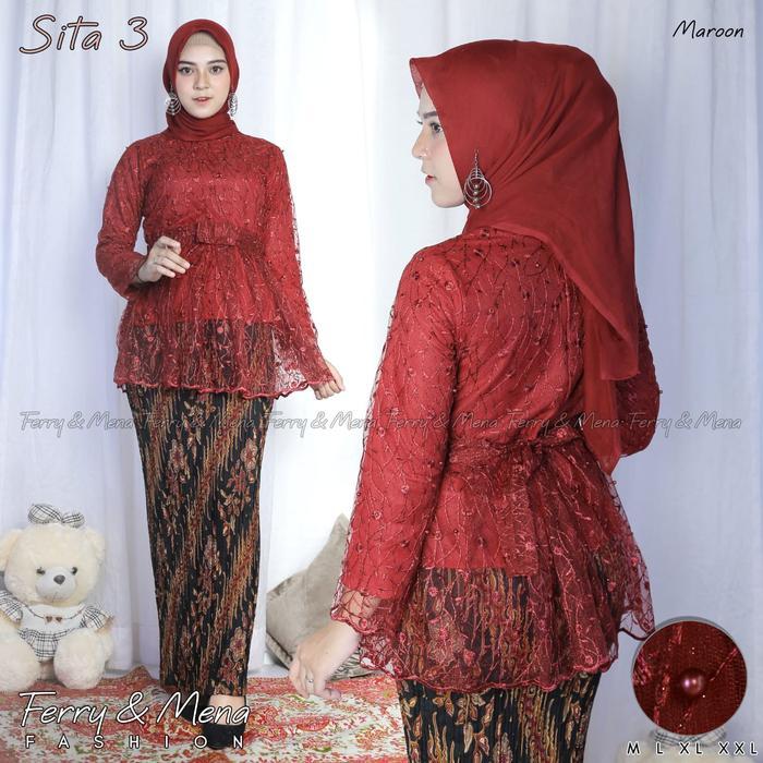 eyys- Setelan Kebaya Sita Tulle Remaja Kebaya Pesta Wisuda Modern Style Hijab Setelan Kebaya