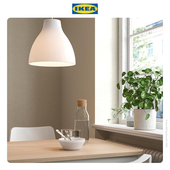 jobk- Ikea Melodi Lampu Gantung Putih 28Cm Minimalis Plastik