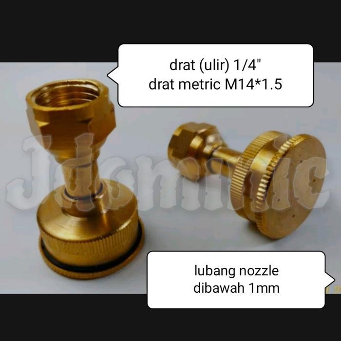 eoug- Brass Nozzle - Kepala Ujung Nosel Nozel Nozle Nojel Kuningan Semprot Semprotan Hama