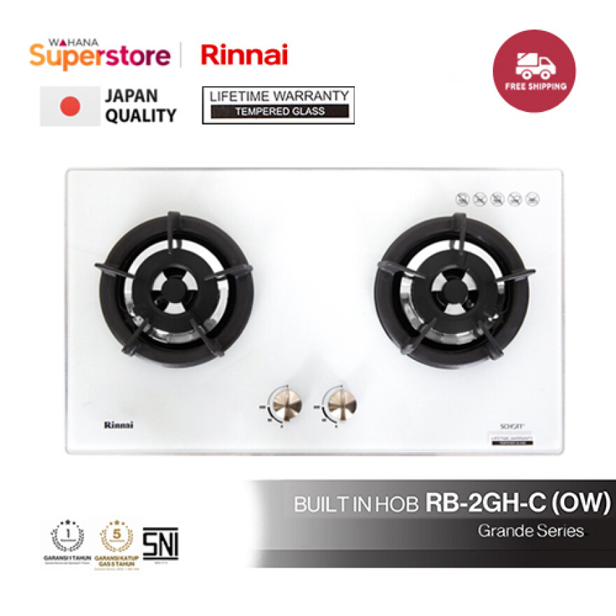Rinnai Kompor Tanam 2 Tungku Grande - RB2GH OW | RB-2GH OW