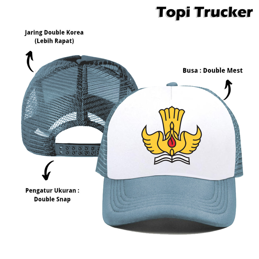 Topi SD SMP SMA SMK STM Topi Trucker Jaring Pria Wanita Sablon Custom Logo SMA