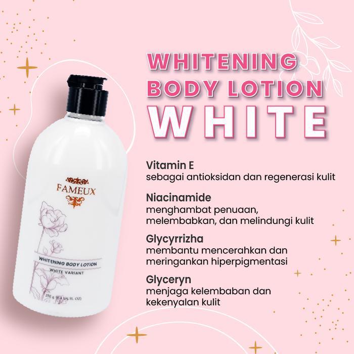i0cc- Fameux Whitening Body Lotion White 250 Ml Mencerahkan Melembutkan