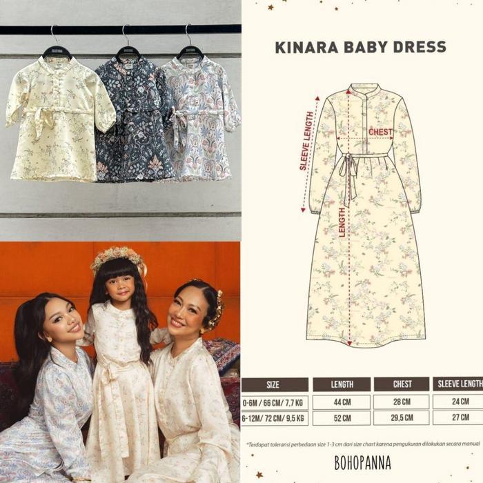 Bohopanna - Kirana Kids Dress - Kirana Baby Dress - Kirana Mommy Dress Bohopanna - Baju Muslim Anak