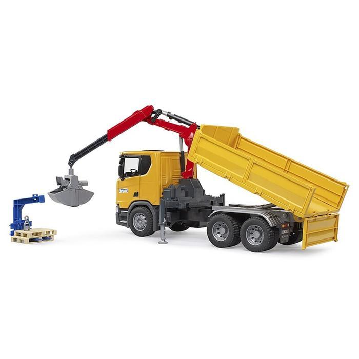 Bruder 3551 Scania Super 560R construction tru with crane and 2 pallet - Mainan Miniatur Tru Scania