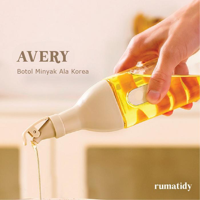 AVERY Botol Minyak Kaca Ala Korea Estetik Wadah Saos dan Kecap dengan Tutup Rapat Oil
