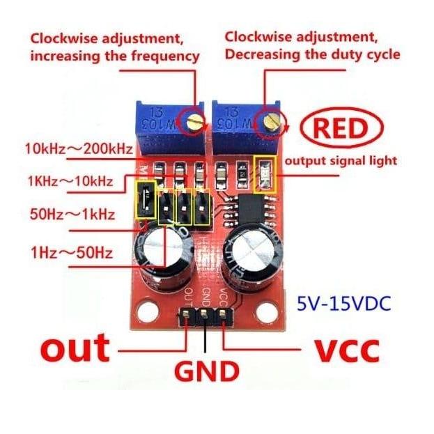 Modul NE555 NE 555 Pulse Generator TIMER Frekuensi Duty Cycle PWM