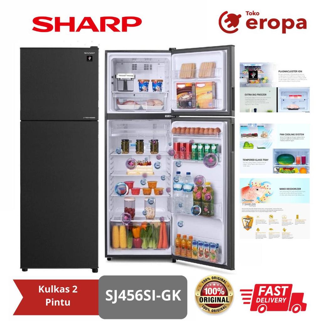 Kulkas 2 Pintu Sharp SJ456SI-GK/SJ456GIMS/SJ456GIMK
