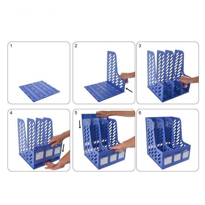 Box File Plastik / Tempat File & Dokumen / Kapasitas 4 Sekat