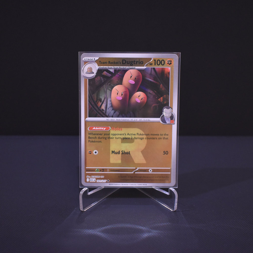 Team Rocket's Dugtrio (Team Rocket), 101/217, Ascended Heroes (ASC), Reverse Holo (RH), Kartu Pokemo