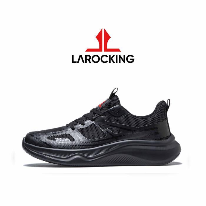 Original Larocking - Premium Edition Xander Hitam Polos Sepatu Sneakers Running