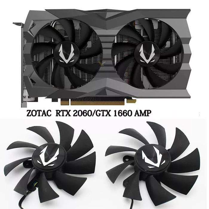 Ada Stok Fan kipas vga Zotac Gtx 1660 1660 ti Rtx 2060 2070 Super Mini 87mm 4pin