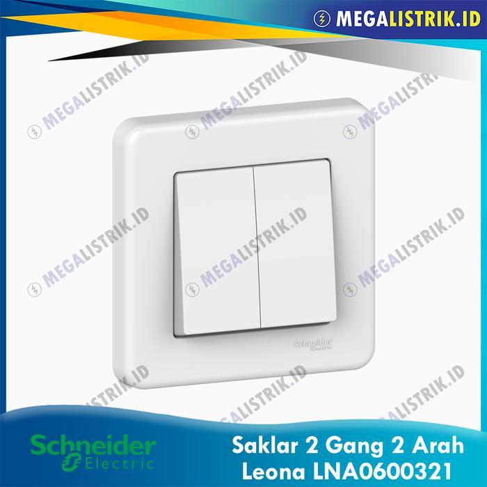 Schneider Saklar Double 2 Arah Leona LNA0600321 / Sakelar Seri Hotel 2 Gang / Switch Lampu Tukar 2