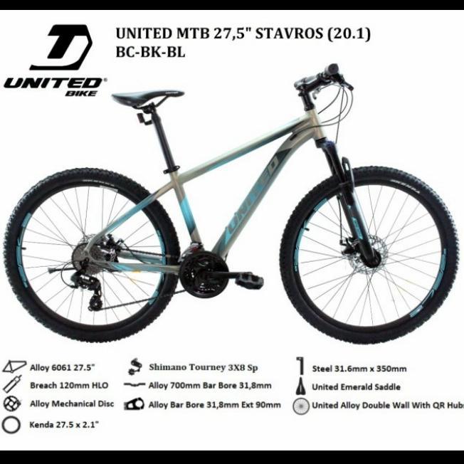 Sepeda Gunung MTB GENIO M 702 27.5" Alloy Rem Hidrolik 10 Speed SNI - Grey Black