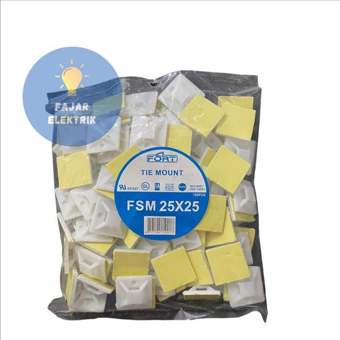 SH670 TIE MOUNT KABEL FORT 25X25 FSM-25P PUTIH CUCI GUDANG