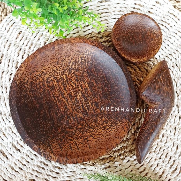 COBEK SET KAYU AREN BULAT 22CM