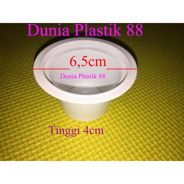 @50pc GELAS 50ML cup plastik mini PUTIH SUSU es ice crem crim puding