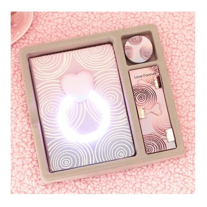 Notebook buku tulis agenda diary Lampu heart NB06 - tanpa lampu