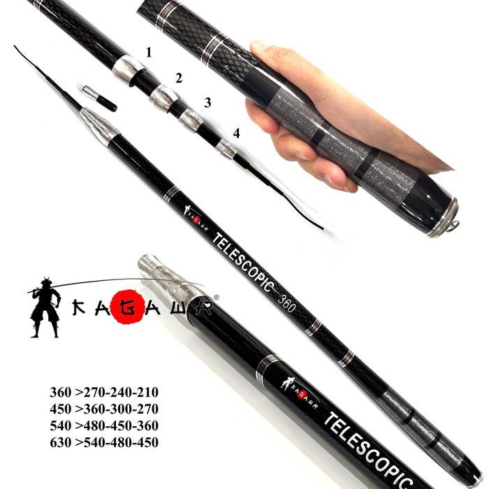 Daido Fishing - Kagawa Joran Tegek Zoom Kagawa Telescopic Carbon Ukuran Komplit 630 540 450 360