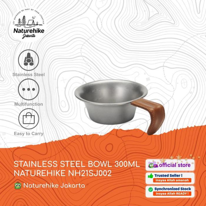 SALE MANGKUK PANCI CAMPING STAINLESS STEEL BOWL 300ML NATUREHIKE NH21SJ002