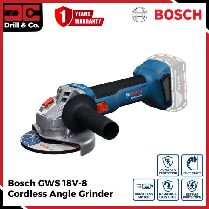 Bosch Gws 18V-8 Cordless Brushless Gerinda Tangan 4 Inch