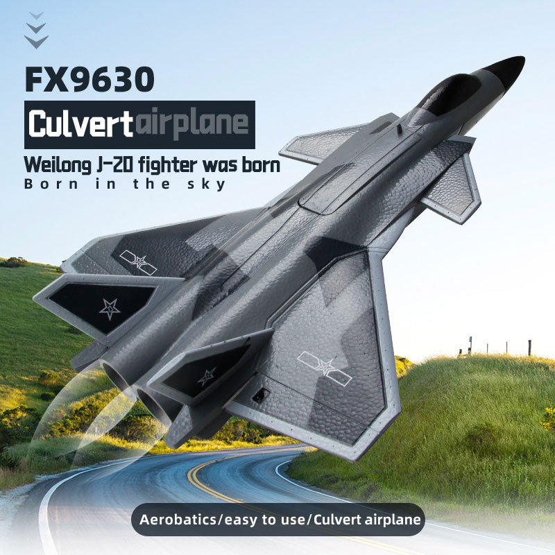 FX9630 RC Plane J20 Fighter Remote Control Airplane Anticollision Soft Rubber Head Glider with
