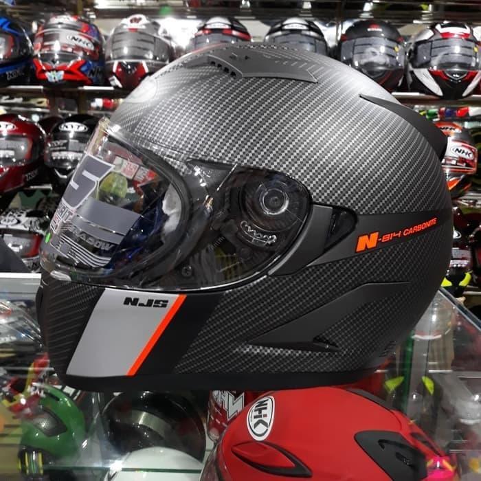 Promo Helm Njs Shadow N814R Carbonite Doff Orange N 814