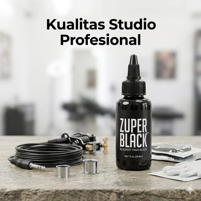 Tinta Tato Hitam 35ml Pigmen Latihan Pemula Pewarna Tinta Tatto Kulit Tattoo Ink Praktis Jelas