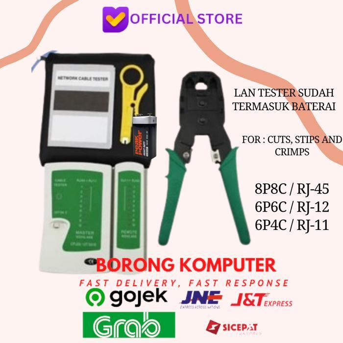 Tang Crimping Rj45, Lan Tester, Paket Crimping Lan, Crimping Tool Rj45, Tester Kabel Lan, Tang