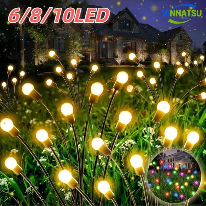 Vinnatsu 6/8/10LED Lampu LED Surya Firefly Lampu Surya Outdoor Tahan Air Firefly Lampu Firefly Tahan