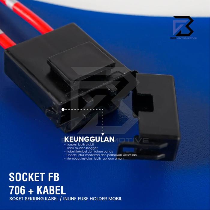 Soket Sikring FB 706 / Rumah Sikring / Socket Sekring Fuse Box Hitam