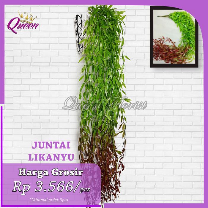 Daun Juntai Likanyu Lee Kwan Yu Hoya Costa Plastik Artificial - Tanaman Gantung Hias Dekorasi Taman