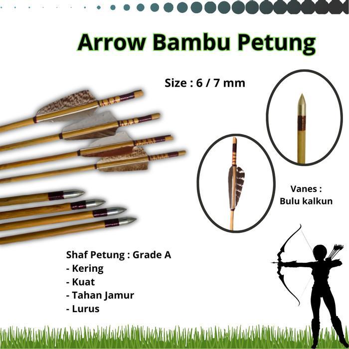 Promo Arrow Bambu Petung Vanes Bulu Kalkun Premium Termurah