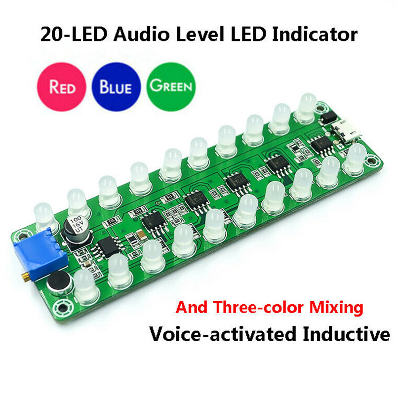 LED Music Spectrum Display Sound Voice Audio Level Indicator VU Meter 5V~12V