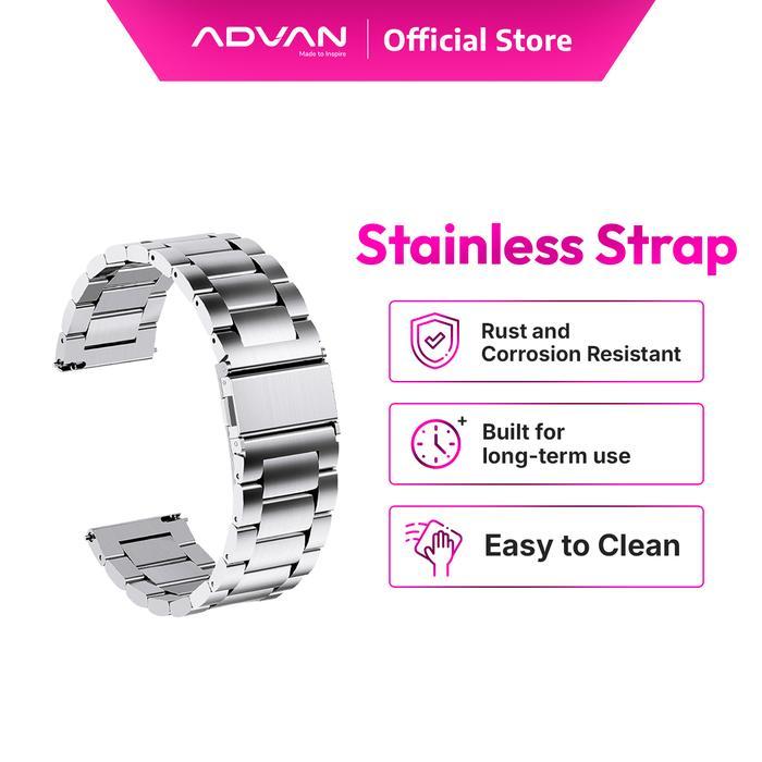 ORIGINAL ADVAN Stainless Strap Tali Jam Tangan 22mm Adjustable Accessories For Smartwatch S1 S1 v2