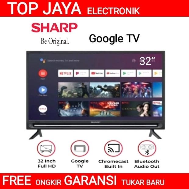 LED TV SHARP 32 INCH SMART ANDROID GOOGLE TV/SHARP LED TV 32 INCH SMART ANDROID TV BARU BERGARANSI R