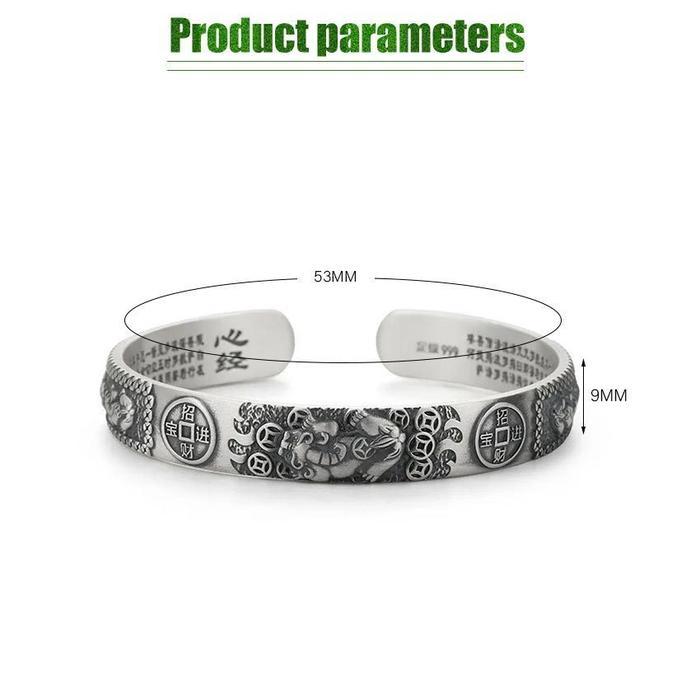 Gelang Titanium Anti Karat Model Pixiu Keberuntungan Retro Gelang Titanium Pria Wanita