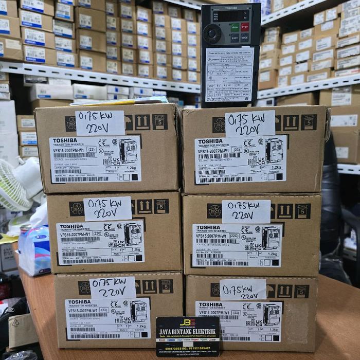 ozarastoreid - VFS15-2007PM-W1 INVERTER Toshiba 0.75kw 1Hp 3Ph 220V Original Korea Kode 1Kode 2Kode
